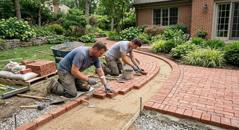 Brick Hardscape Installation in West Hartford, CT