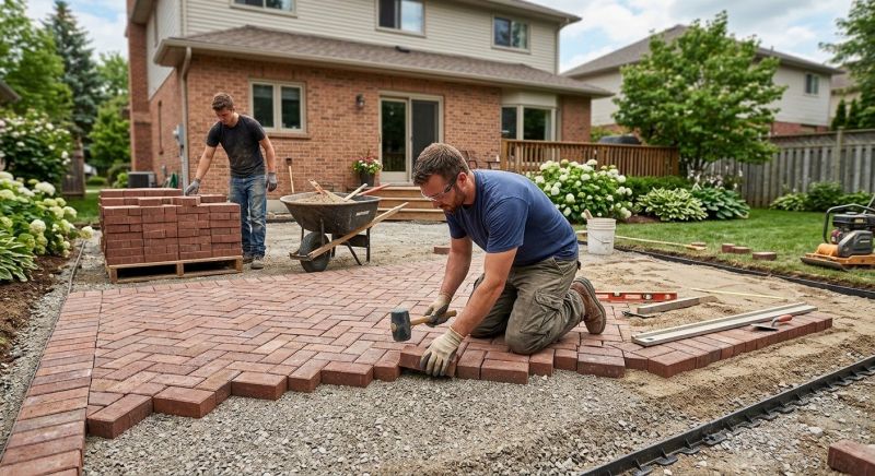 Brick Landscaping Installation in Worcester, MA
