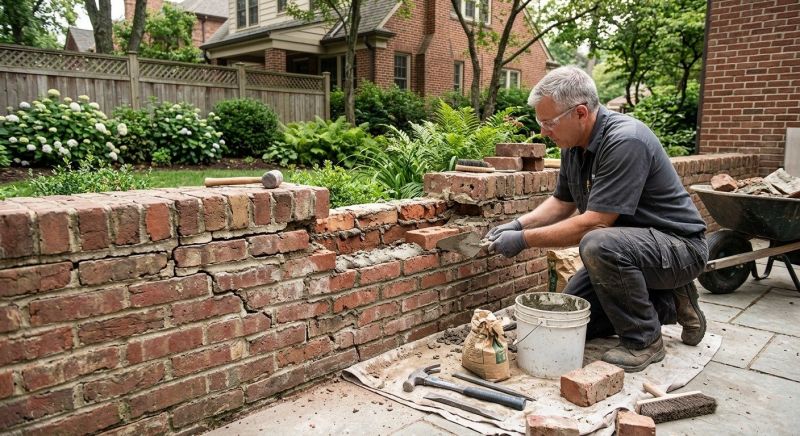 Brick Retaining Wall Repair in Cleveland, OH
