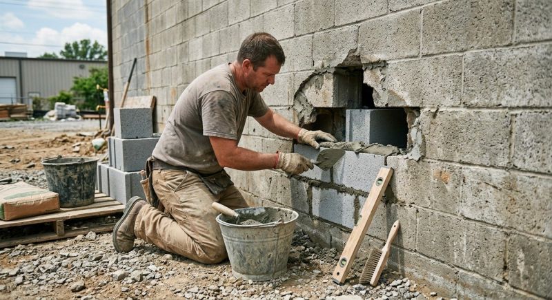 Concrete Block Wall Repair in Cleveland, OH